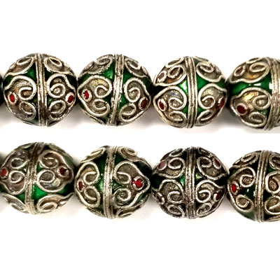 ENAMEL ROUND 12MM GREEN